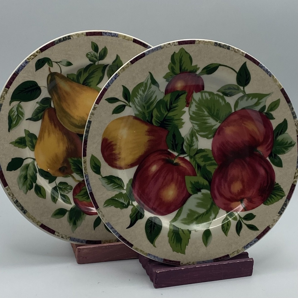 Sakura Sonoma Salad Plates Set of Two Apples Pears‎